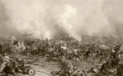 Die Schlacht von Gettysburg, nach einem Stich aus dem 19. Jahrhundert von John Sartain nach einem Gemälde von P.F. Rothermel